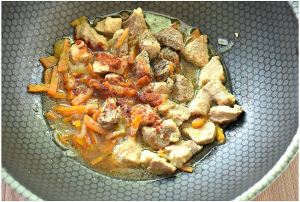 Жареная свинина с луком на сковороде Жареная свинина с луком на сковороде